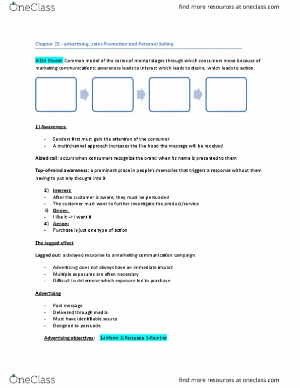 MKT 100 Lecture Notes - Lecture 15: Product Placement, Sales Management, Telemarketing thumbnail