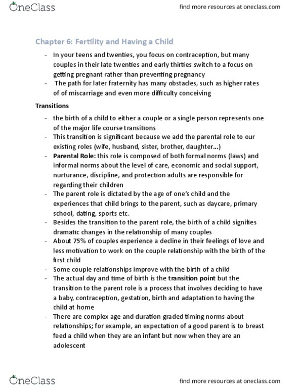 FRHD 1020 Chapter Notes - Chapter 6: Nuclear Family, Demographic Transition, Ovulation thumbnail