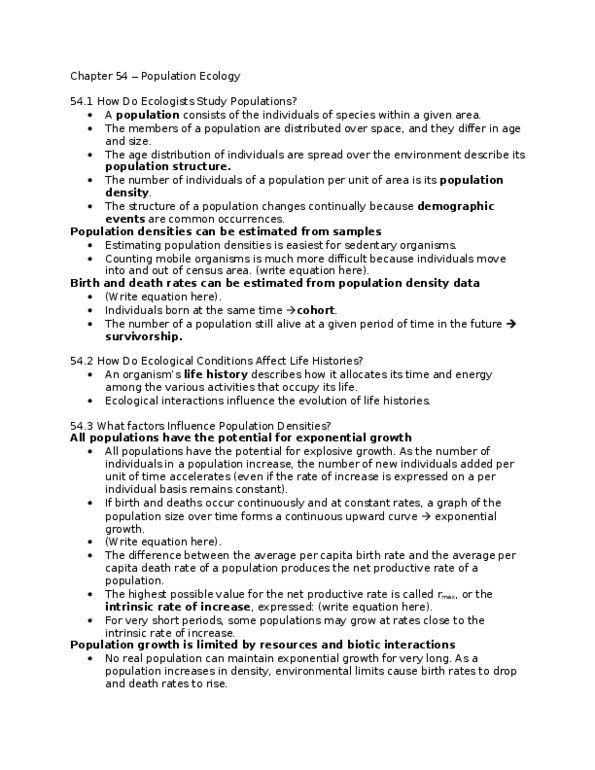 HMB204H1 Lecture Notes - Sustainable Yield, Polyploid, Introduced Species thumbnail