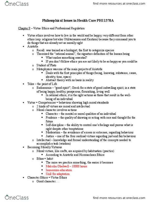 PHI 1370 Lecture Notes - Lecture 8: Malcolm Gladwell, Nicomachean Ethics, Lawrence Kohlberg thumbnail