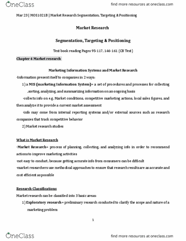 Management and Organizational Studies 1021A/B Lecture Notes - Lecture 8: Test Market, Psychographic, Product Differentiation thumbnail