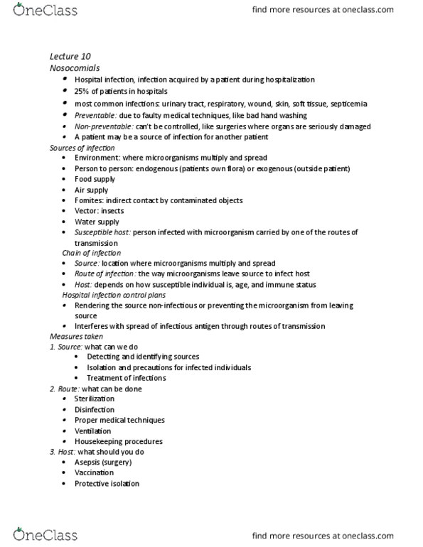 HSS 1100 Lecture Notes - Lecture 10: Pasteurization, Antiseptic, Incineration thumbnail