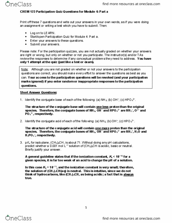 CHEM123 Lecture Notes - Lecture 4: Conjugate Acid, Isobutane, Ammonia thumbnail