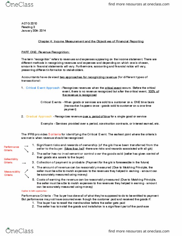 ACTG 2010 Chapter Notes - Chapter 4: January 30, Income Statement, Website Wireframe thumbnail