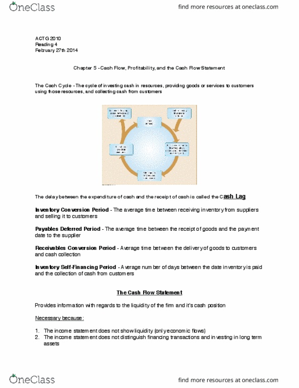 ACTG 2010 Chapter Notes - Chapter 5: Cash Flow Statement, Website Wireframe, Cash Flow thumbnail