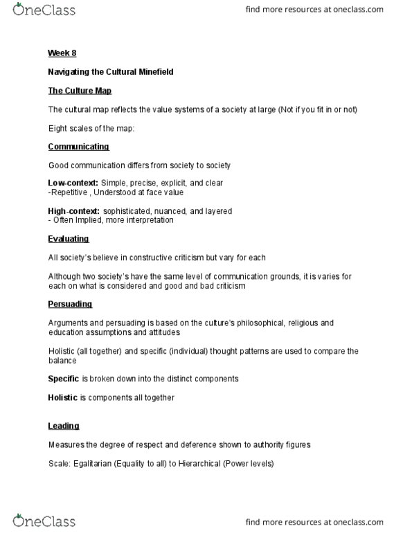 ORGS 2010 Lecture Notes - Lecture 8: Management Styles thumbnail