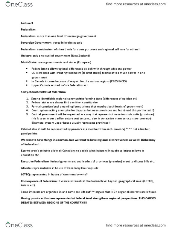 PSCI 2003 Lecture Notes - Lecture 3: Asymmetric Federalism, Fiscal Imbalance thumbnail