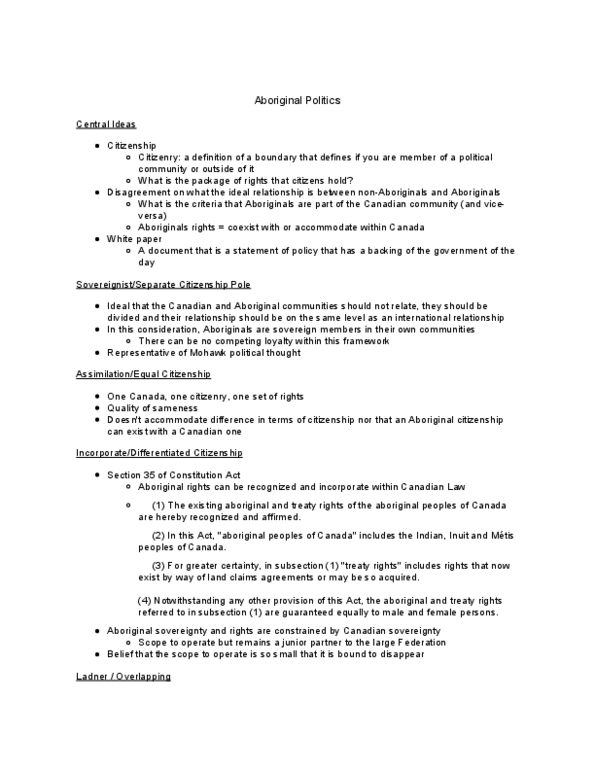 POLI 222 Lecture Notes - Lecture 7: Concurrent Jurisdiction, White Paper thumbnail