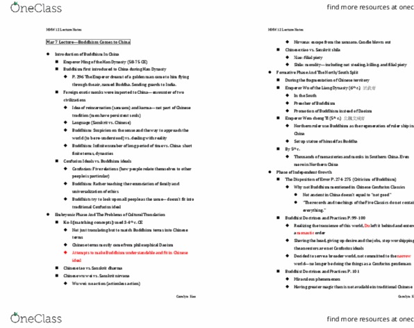 MMW 12 Lecture Notes - Lecture 23: Filial Piety, Emperor Wencheng Of Northern Wei, Liang Dynasty thumbnail