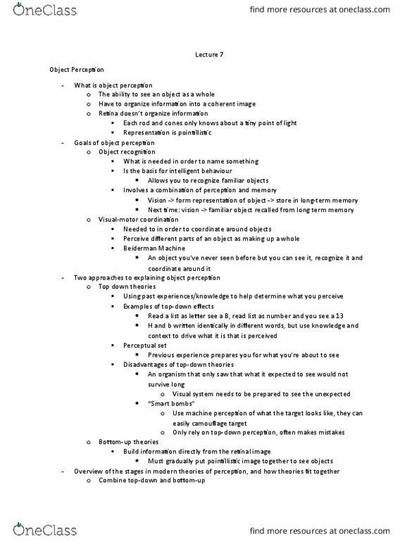 PSYC 2390 Lecture Notes - Lecture 7: Visual Search, Contact Lens, Pointillism thumbnail