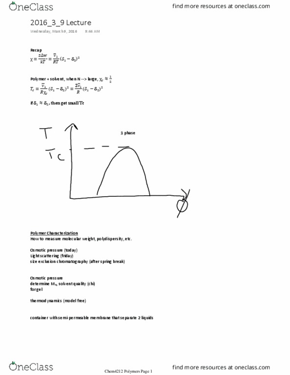 CHEM 4214 Lecture Notes - Lecture 21: Size-Exclusion Chromatography, Virial Coefficient, Ideal Gas Law thumbnail