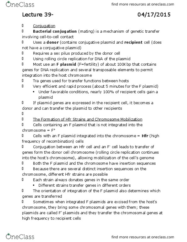 BSC 310 Lecture Notes - Lecture 39: Gel Electrophoresis, Restriction Enzyme, Recognition Sequence thumbnail