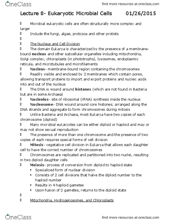 BSC 310 Lecture Notes - Lecture 8: Cytoskeleton, Rubisco, Intermediate Filament thumbnail