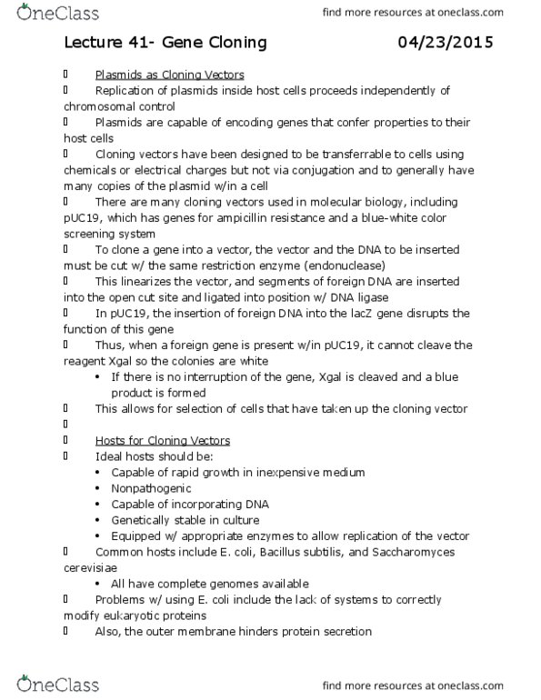 BSC 310 Lecture Notes - Lecture 41: Start Codon, T7 Phage, Bacteriophage thumbnail