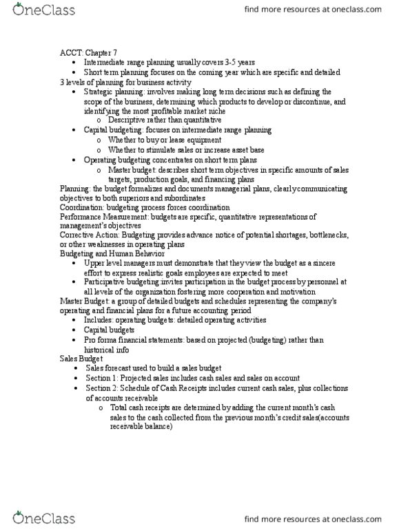 ACCT 2301 Chapter Notes - Chapter 7: Gross Margin, Interest Expense, Income Statement thumbnail