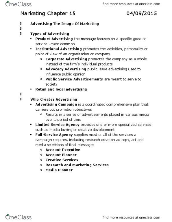 MKTG 2201 Chapter Notes - Chapter 15: News, Product Placement, Digital Signage thumbnail