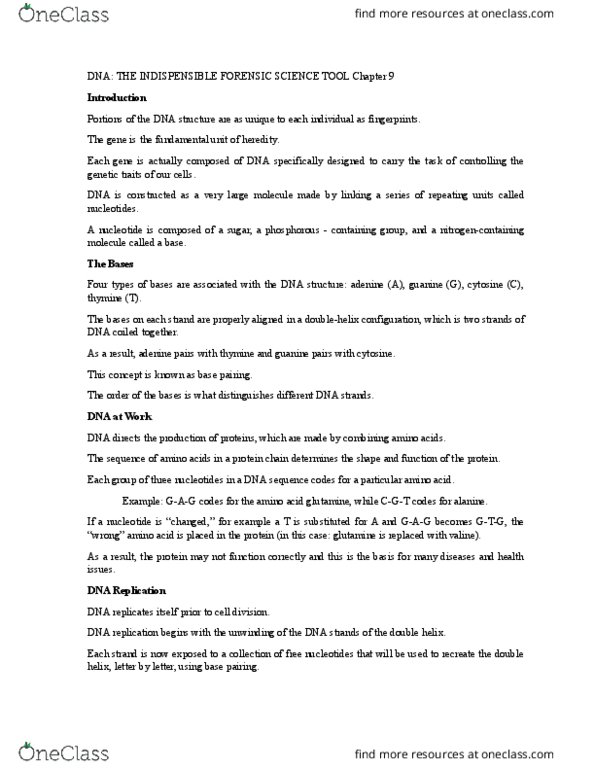 NATS 1575 Lecture Notes - Lecture 7: Nuclear Dna, Str Analysis, Combined Dna Index System thumbnail