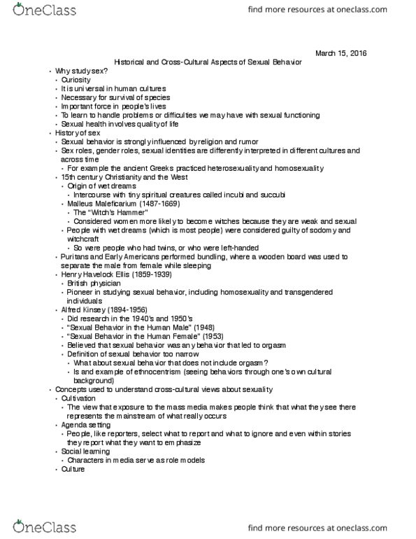 BIOLOGY 101 Lecture Notes - Lecture 17: Havelock Ellis, Incest Taboo, Human Sexual Activity thumbnail