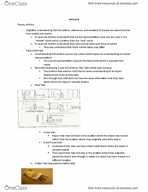 PSYC 3440 Lecture Notes - Lecture 8: Prefrontal Cortex, Autism Spectrum, Temporoparietal Junction thumbnail