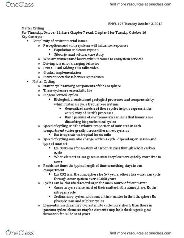 ENVS195 Lecture Notes - Lecture 10: Transpiration, Evapotranspiration, Soil Organic Matter thumbnail