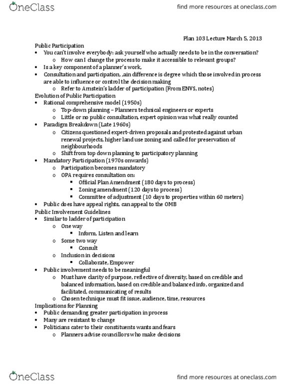 PLAN103 Lecture Notes - Lecture 11: Urban Renewal thumbnail