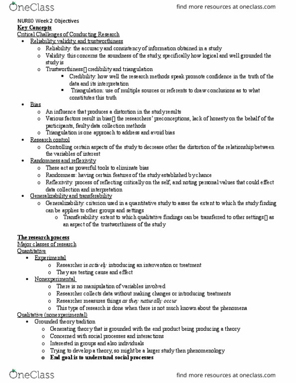 NUR 80A/B Lecture Notes - Lecture 2: Imrad, Deeper Understanding, Grounded Theory thumbnail