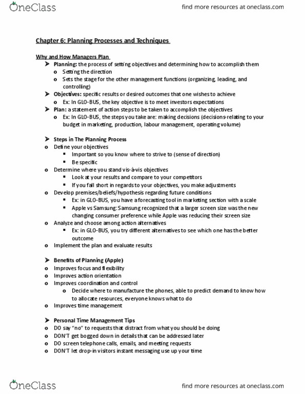 GMS 200 Lecture Notes - Lecture 8: Participatory Planning, Middle Management thumbnail