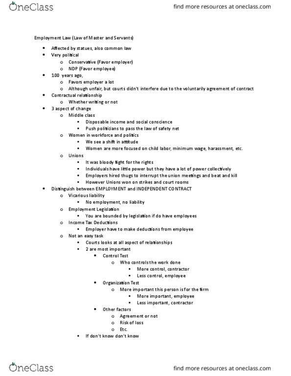 Management and Organizational Studies 2275A/B Lecture Notes - Lecture 10: Constructive Dismissal, Drug Test, Fiduciary thumbnail