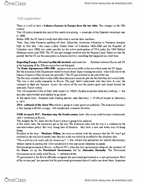 ENGL 583 Lecture Notes - Lecture 2: Mallarino–Bidlack Treaty, Alexander Kerensky, Saint Petersburg thumbnail