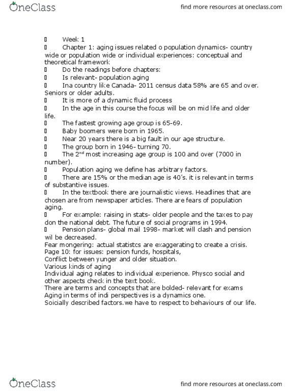 SA 420 Lecture Notes - Lecture 2: Dementia, Hearing Aid, Social Stratification thumbnail