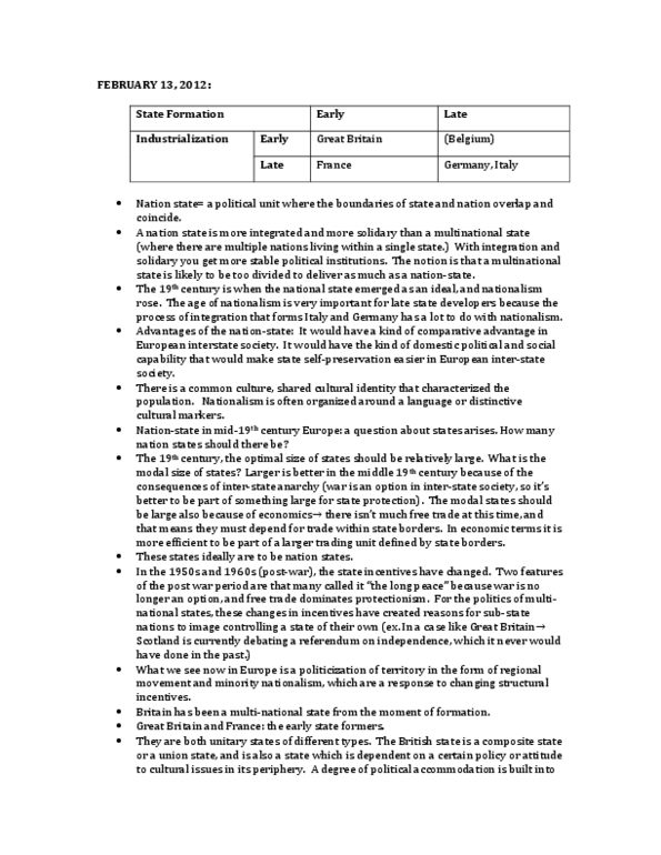 POLI 212 Lecture Notes - Irish Question, Comparative Advantage thumbnail