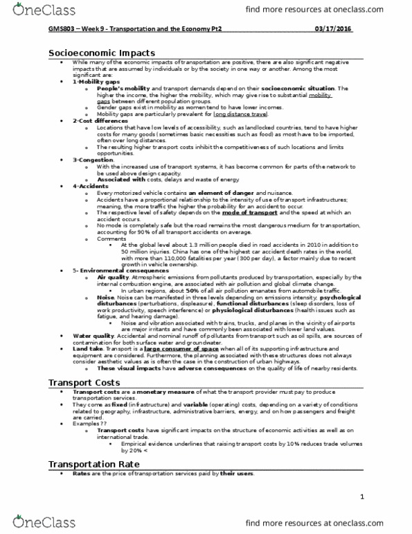 GMS 803 Lecture Notes - Lecture 8: Microeconomics, Demand Curve, Equilibrium Point thumbnail