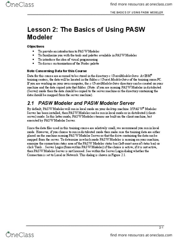 MIS 436 Lecture Notes - Lecture 19: Spss Modeler, Dialog Box, Context Menu thumbnail