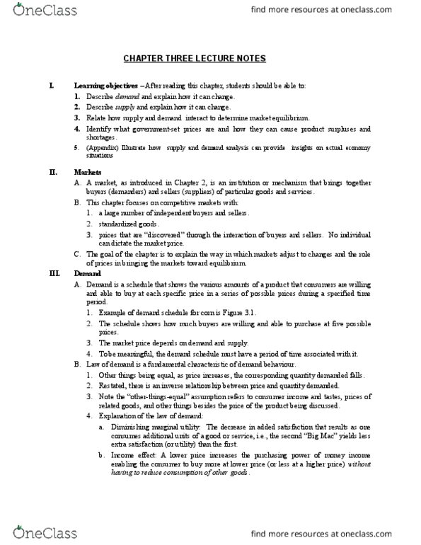 ECN 104 Lecture Notes - Lecture 3: Price Floor, Allocative Efficiency, Market Clearing thumbnail