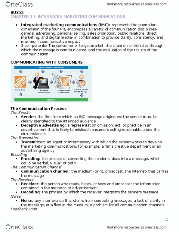 BU354 Chapter Notes - Chapter 14: Blog, Search Engine Marketing, Direct Response Television thumbnail