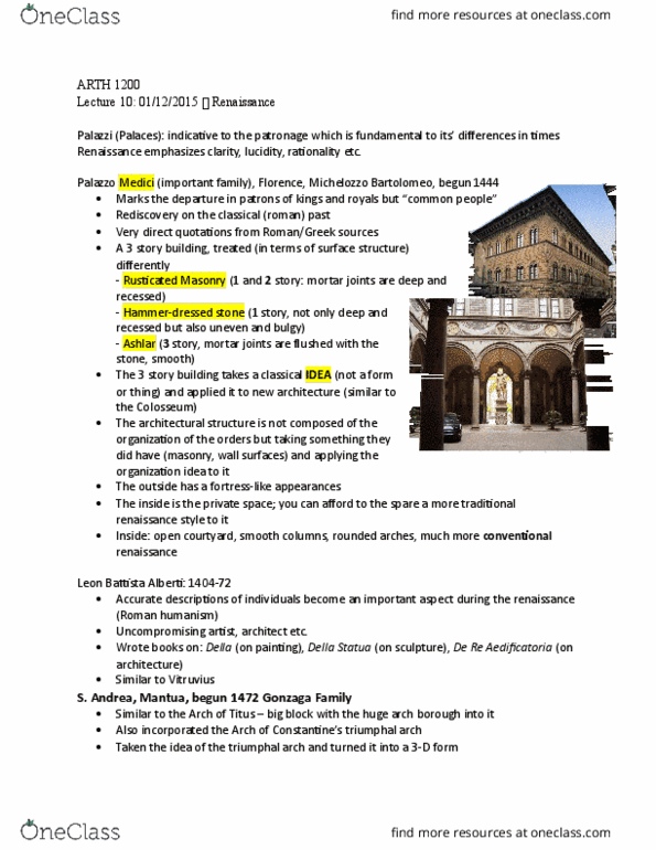 ARTH 1200 Lecture Notes - Lecture 11: Aisle, Paolo Veronese, Pediment thumbnail