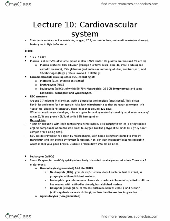 BIOB33H3 Lecture Notes - Lecture 10: Semicircular Canals, Extracellular Fluid, Purkinje Fibers thumbnail