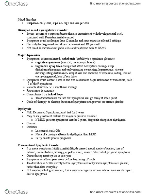 PSYC 155 Lecture Notes - Lecture 7: Amygdala, Interpersonal Psychotherapy, Electroconvulsive Therapy thumbnail