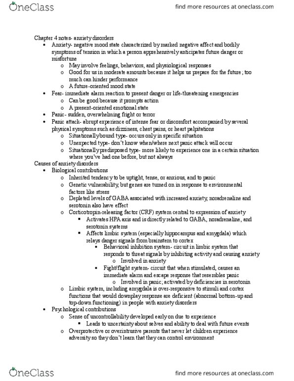 PSYC 155 Chapter Notes - Chapter 4: Reflex Syncope, Reduced Affect Display, Cortisol thumbnail