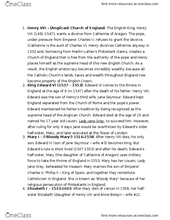 ANTHRO 41A Lecture Notes - Lecture 9: Henry Iv Of France, Protestant Work Ethic, Nationstates thumbnail