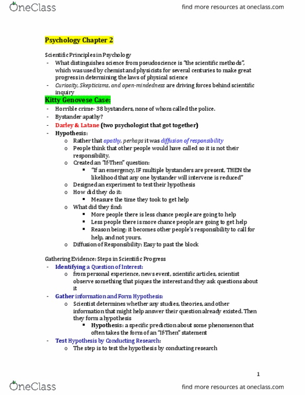 Psychology 1000 Lecture Notes - Lecture 2: Internal Validity, Meta-Analysis, Dependent And Independent Variables thumbnail