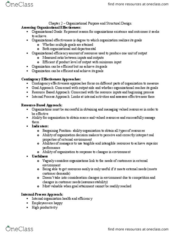 BU398 Chapter Notes - Chapter 2: Balanced Scorecard, Human Capital, Training And Development thumbnail