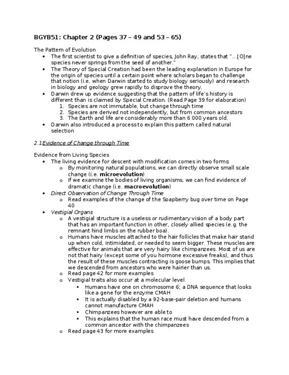 BIO342H5 Chapter Notes - Chapter 2: Principle Of Faunal Succession, Reverse Transcriptase, Molecular Genetics thumbnail