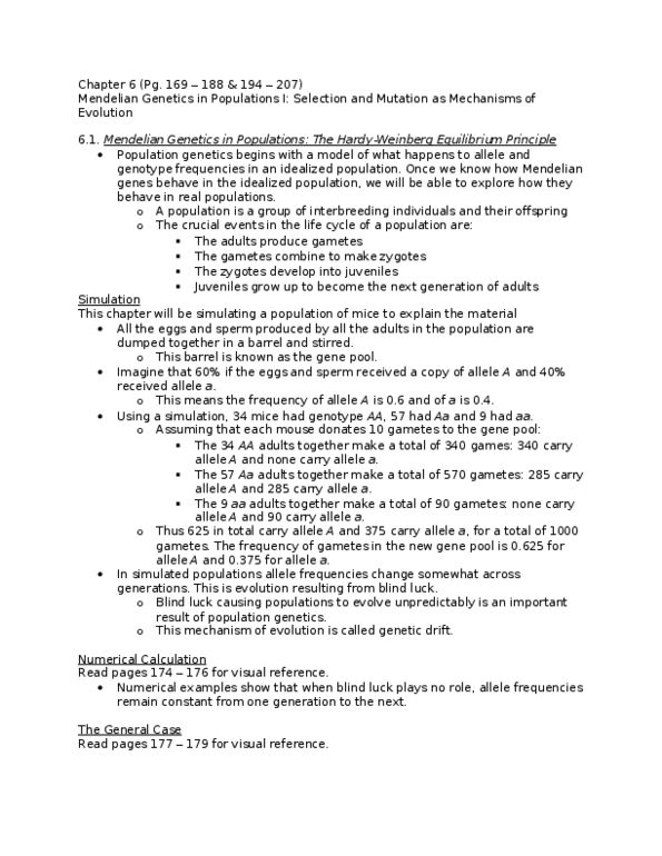 BIO342H5 Chapter Notes - Chapter 6: Cystic Fibrosis, Selection Coefficient, Zygosity thumbnail