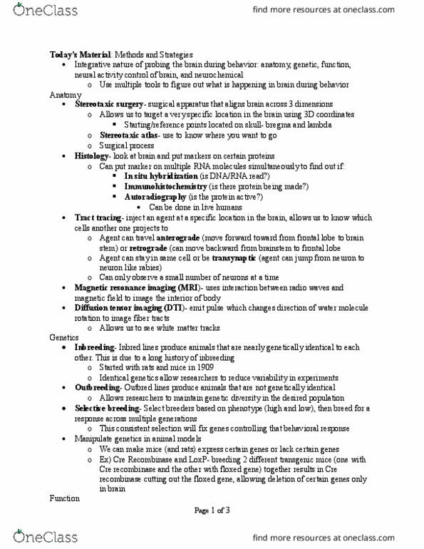 PSYC 106 Lecture Notes - Lecture 9: Lateral Hypothalamus, Voltammetry, Transcranial Magnetic Stimulation thumbnail