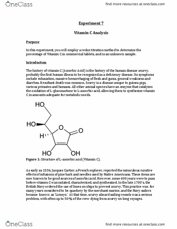 CHEM 1AL Lecture Notes - Lecture 7: Redox Titration, Dietary Reference Intake, Turnip thumbnail