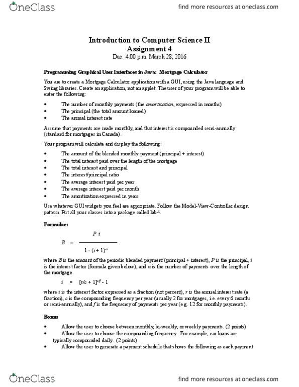 CPSC 233 Lecture Notes - Lecture 18: Java Development Kit, Abstract Window Toolkit, Class Diagram thumbnail