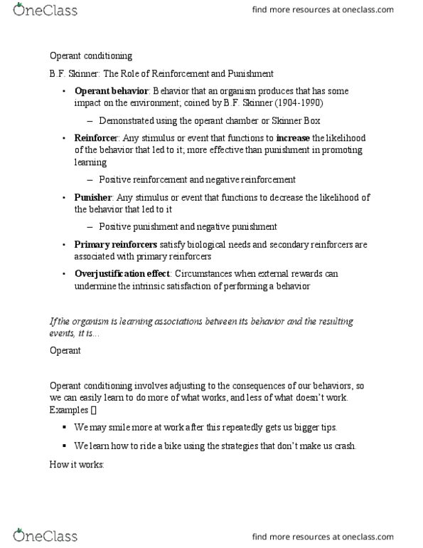 PSYC 102 Lecture Notes - Lecture 3: Headache, Aspirin, Reinforcement thumbnail