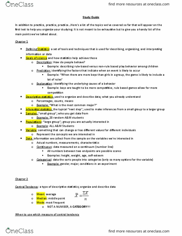 PSYC 203 Lecture Notes - Lecture 1: Married People, Discriminant, Level Of Measurement thumbnail