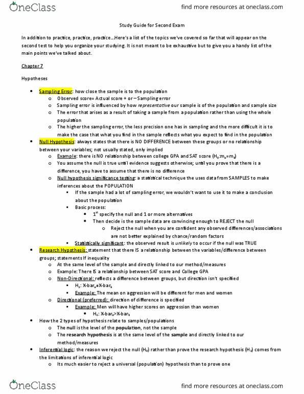 PSYC 203 Lecture Notes - Lecture 2: Type I And Type Ii Errors, Absolute Difference, Publication Bias thumbnail